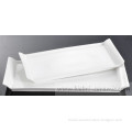 super white glazed cold design decorate decorative emboss rectangular plate